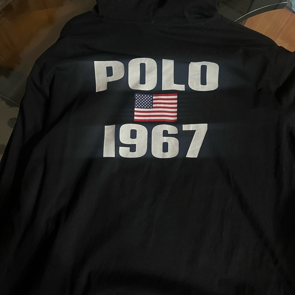 Ralph Lauren Black Hoodie with White Logo - Picture 2 of 2